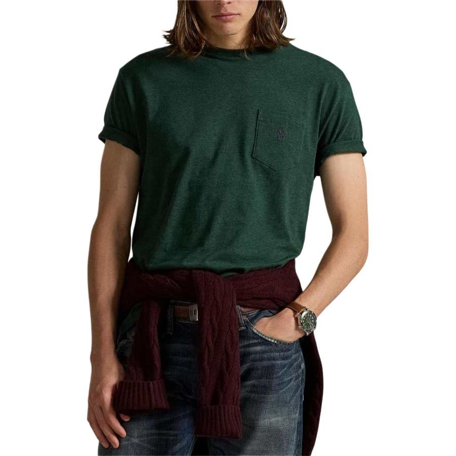 Polo Ralph Lauren T Shirts Men's Green Crew Neck Moderate