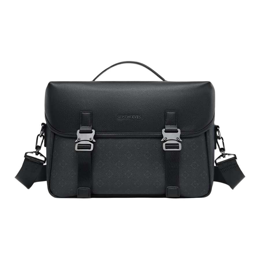 SEPTWOLVES Artificial Leather Crossbody Bag Shoulder Bag QPL Regular Unisex Black