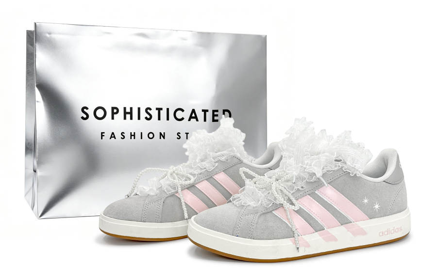 Adidas Adidas Grand Court Base 00s Skateboard Shoes Unisex Low Top Gray, Pink
