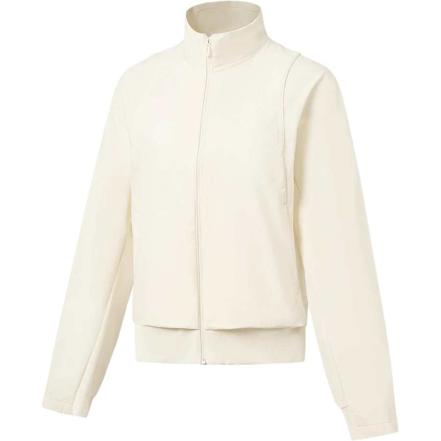 Li-Ning Li Ning Fitness Series Trench Coats Women's Ivory Stand Collar Moderate