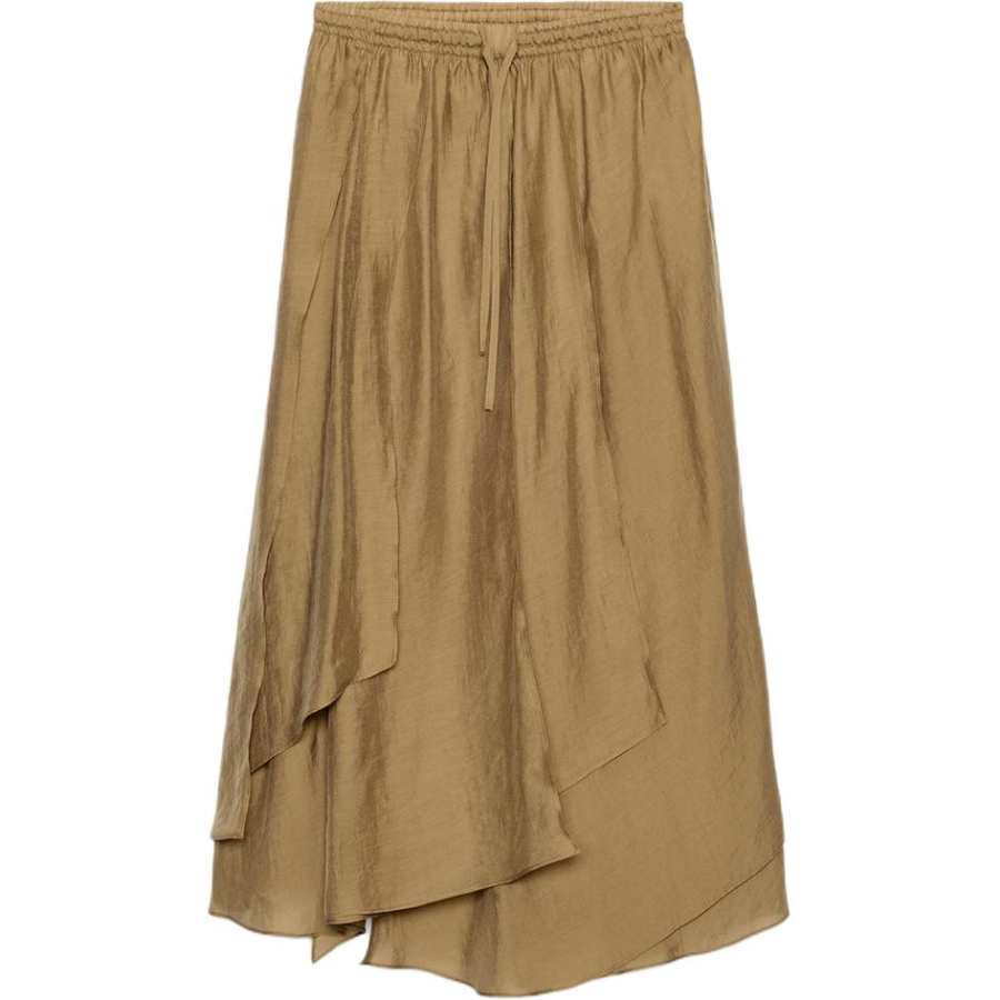 ZARA ZW Casual Long Skirts Women's Brown Moderate