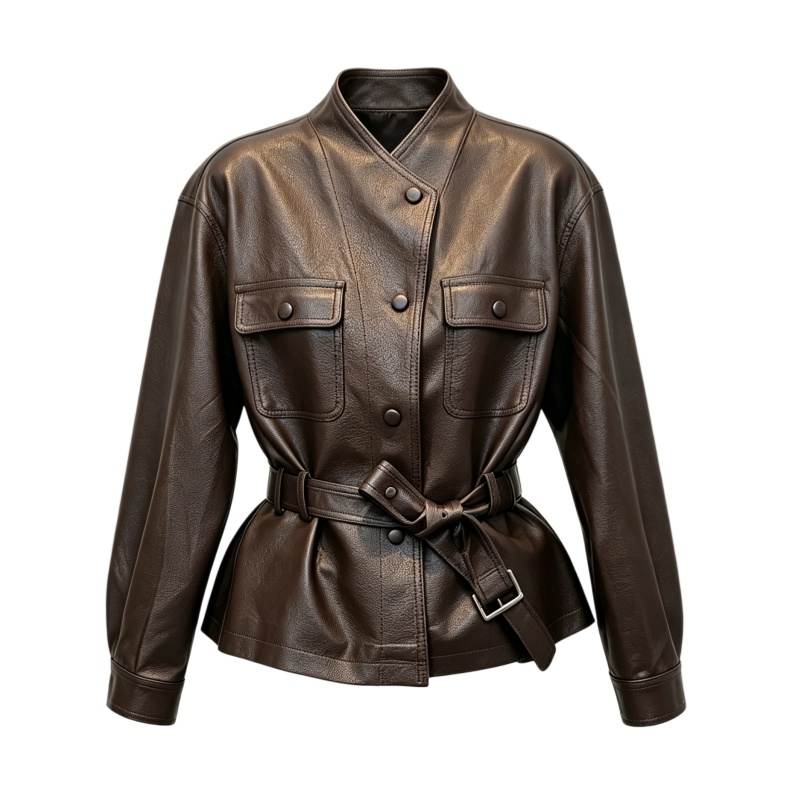 CPAURA Leather Jackets Women's V Neck Moderate Other