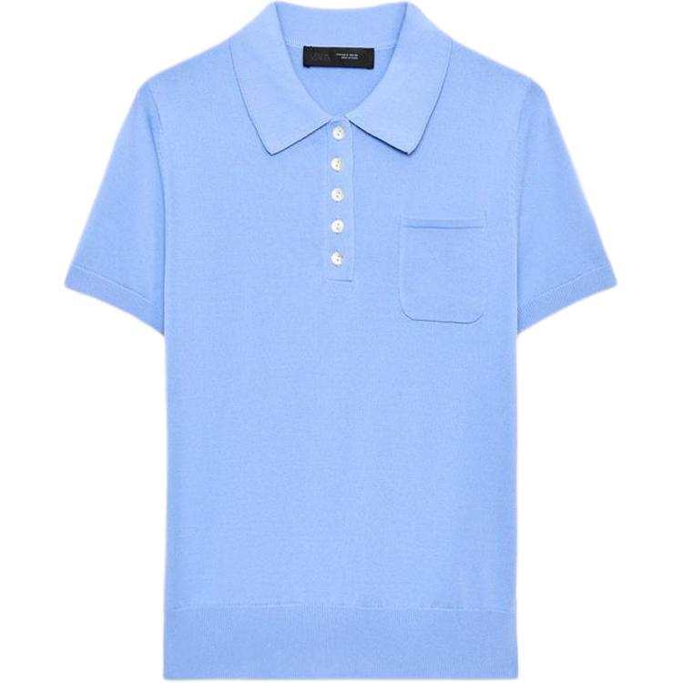 ZARA Polo Shirts Women's Medium Blue