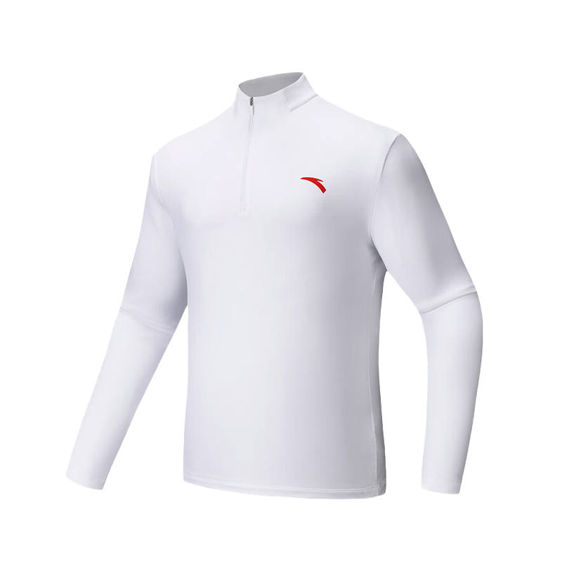ANTA T Shirts Men's White Stand Collar
