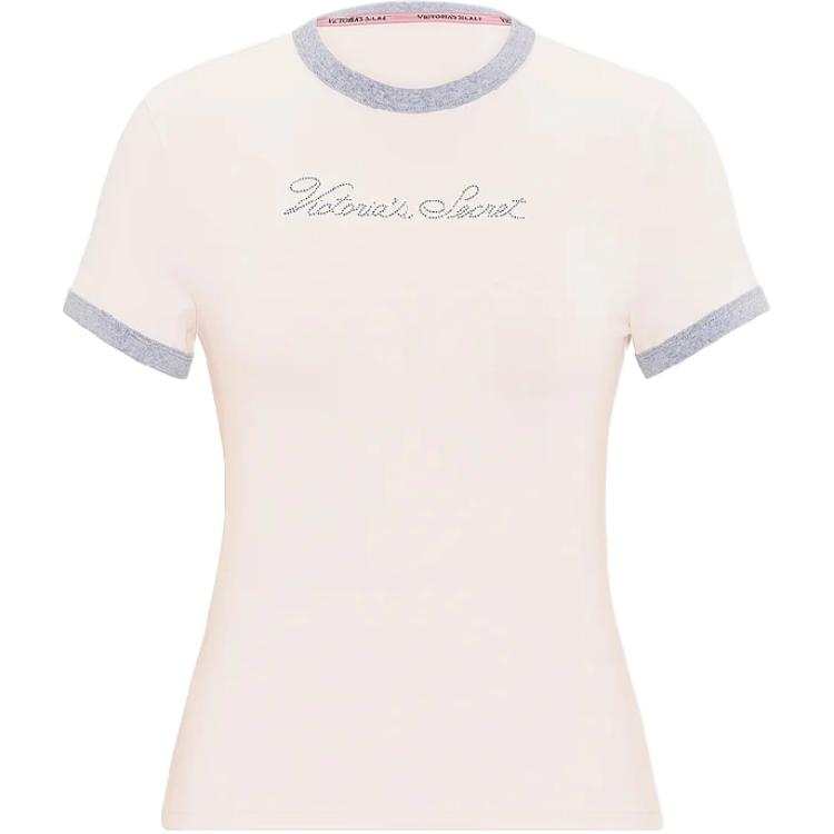 Victoria's Secret T Shirts Women's Ecru Crew Neck