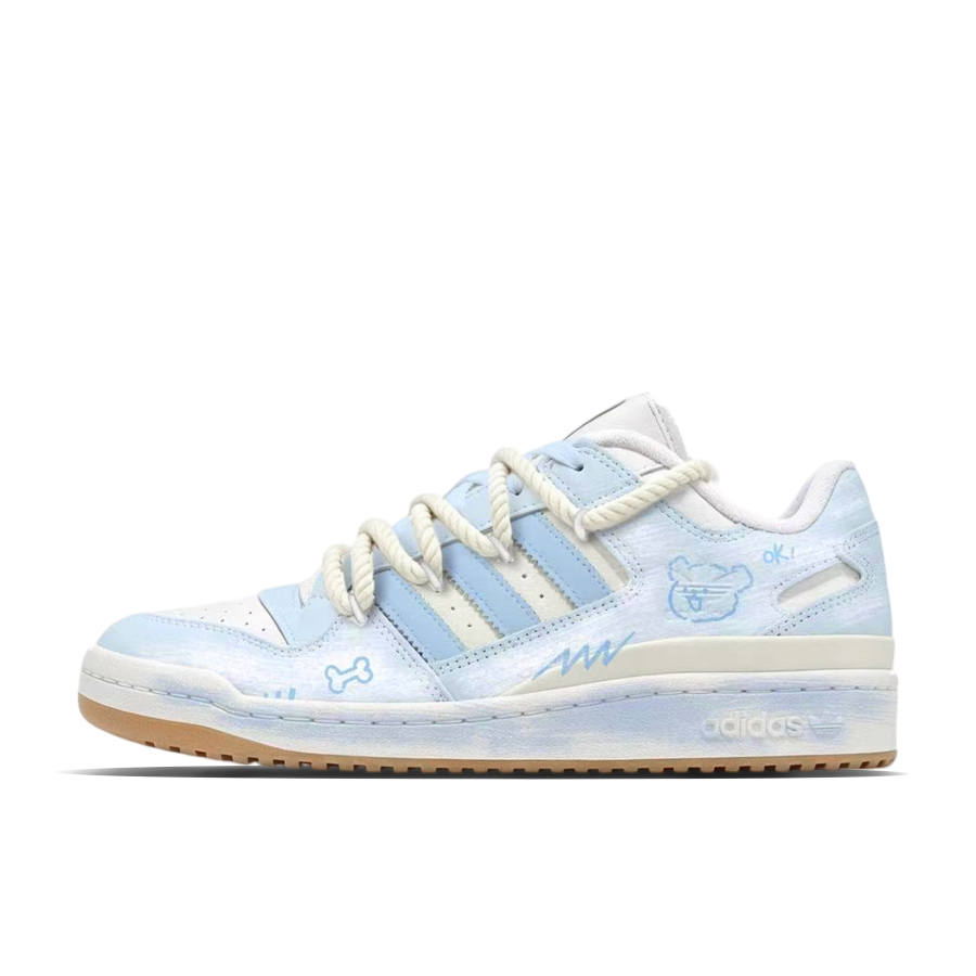 Adidas Originals FORUM Skateboard Shoes Unisex Low Top Blue/White