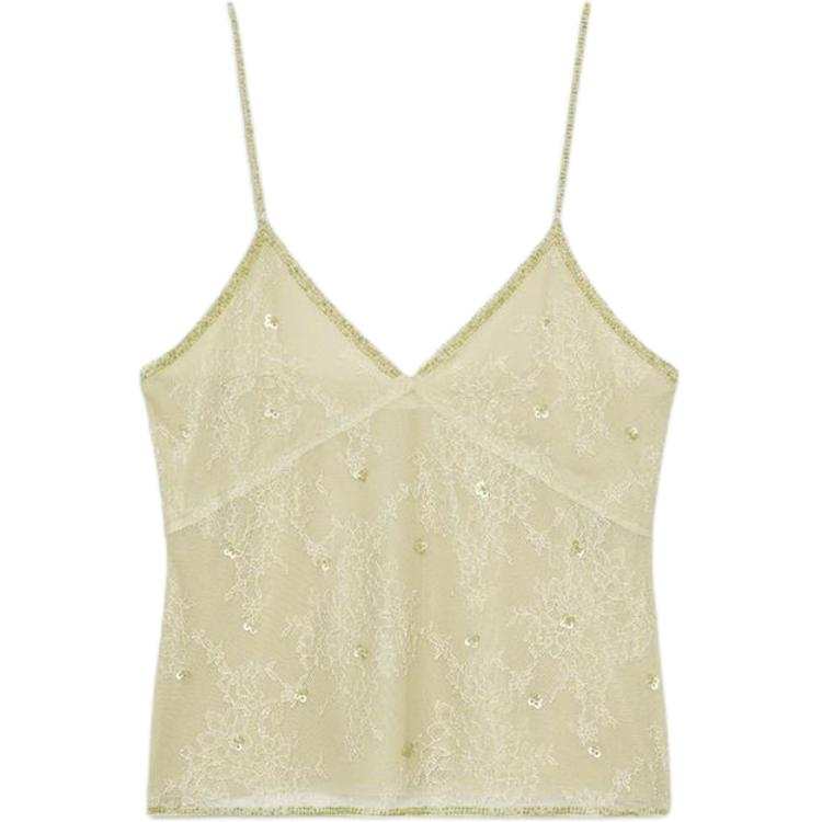 ZARA Camisoles Women's Light Green Moderate