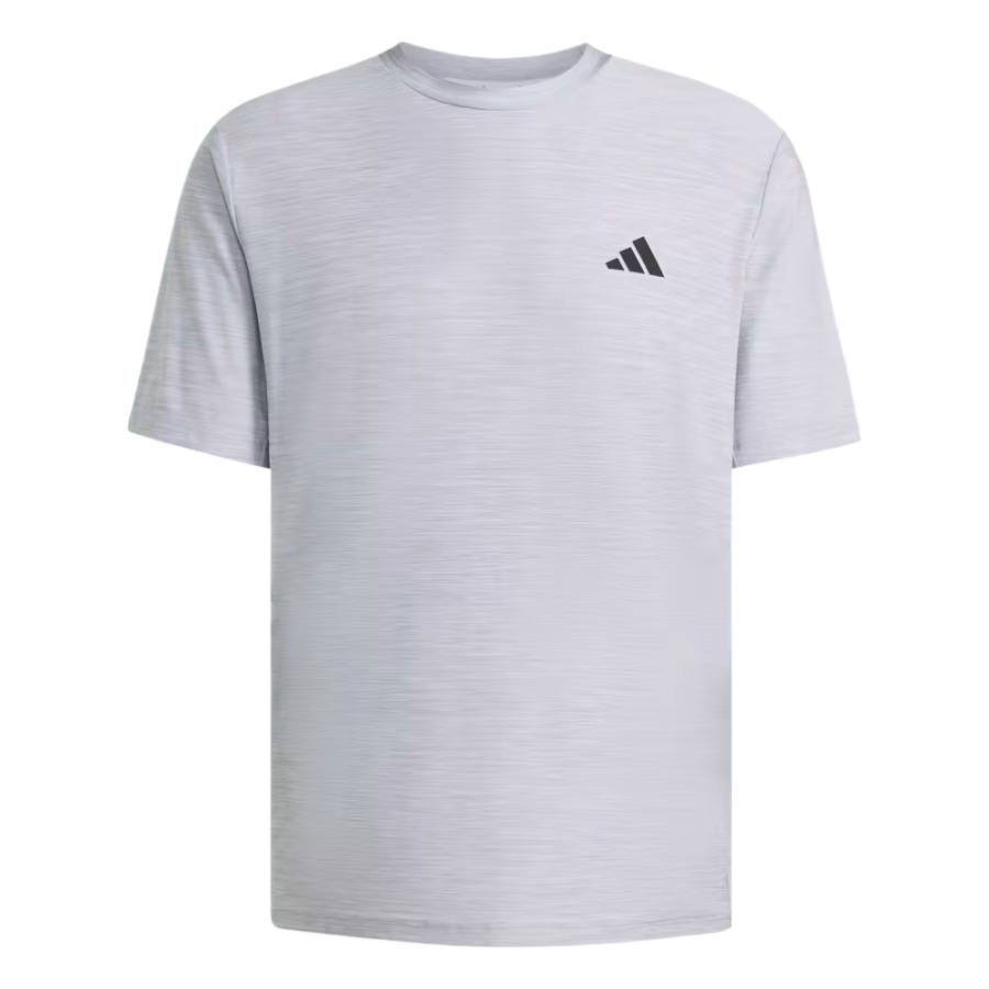 Adidas Adidas ESSENTIALS Fitness Clothing Men's Halo Silver Mel Crew Neck Moderate