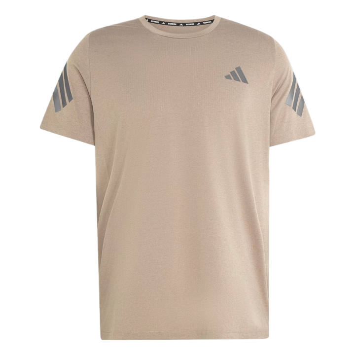 Adidas Adidas Running T Shirts Men's Khaki, Size 6/Black Crew Neck