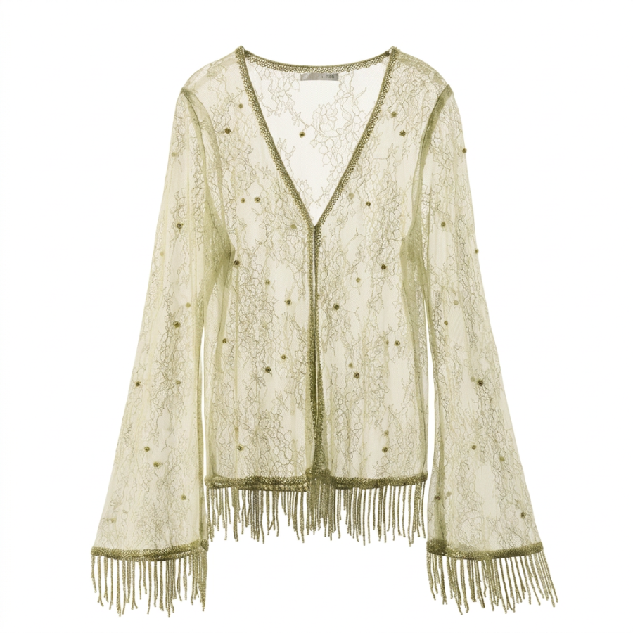 ZARA Knitwear Women's Light Green Crew Neck Thin
