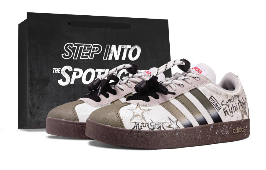 Adidas Adidas VL COURT 2.0 Skateboard Shoes Unisex Low Top White Green