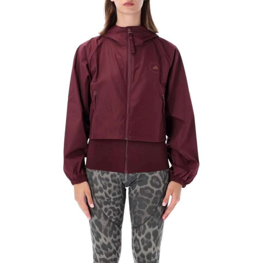 Adidas Adidas Stella McCartney Jackets Women's Dark Burgundy Hooded Non Detachable Moderate