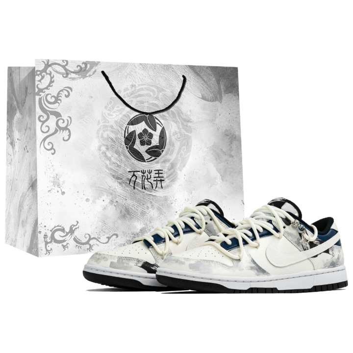 Nike Nike Dunk Kaleidoscope, Emerald Tide Rising, Shopping Bag Abrasion Resistant Low top Skateboard Shoes Men's Gray Blue