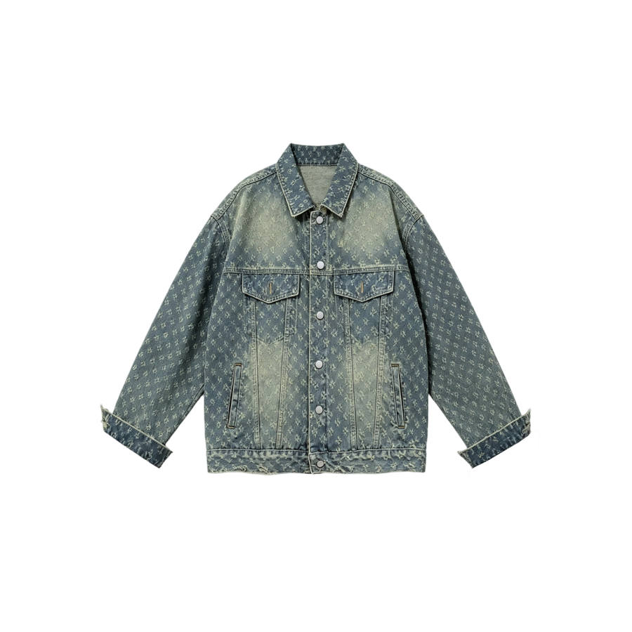 TUSHIFEI Denim Jackets Women's Blue Polo Collar Moderate Straight Fit