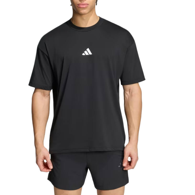 Adidas Adidas Fitness Clothing Men's Black Crew Neck Moderate