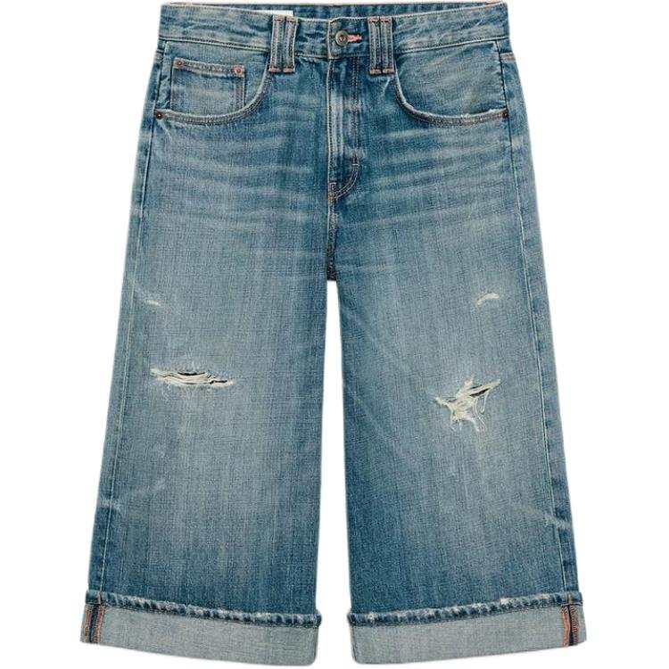 ZARA Trf Denim Shorts Women's Blue Moderate