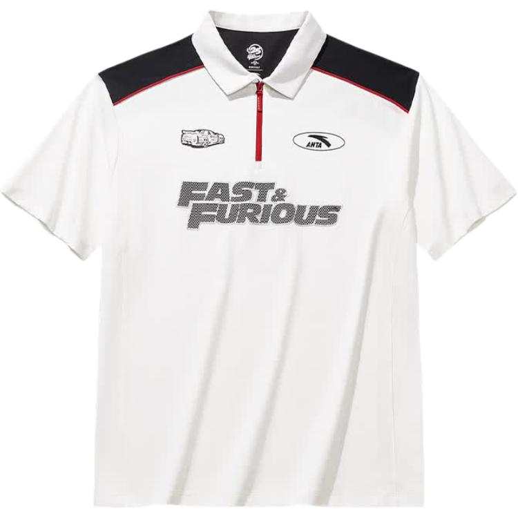 ANTA Life Collection Polo Shirts Unisex Ivory White/Basic Black Polo Collar Moderate
