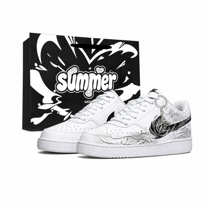 Nike Nike Court Vision Skateboard Shoes Men's Low Top Black/White/Gray