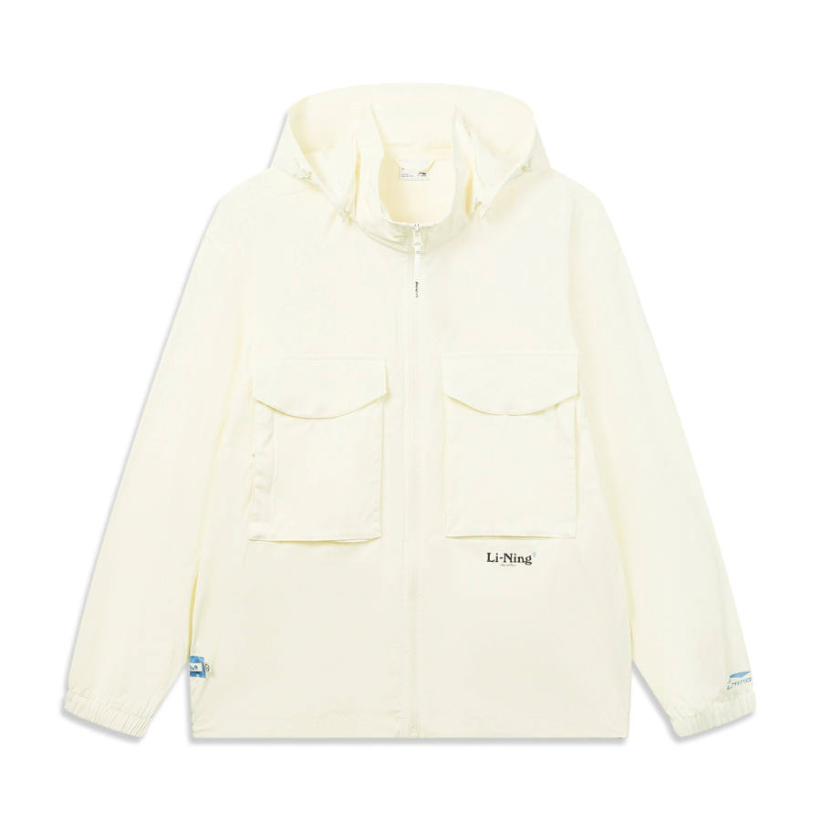 Li-Ning Li Ning Trench Coats Men's Ivory Hooded Detachable Moderate