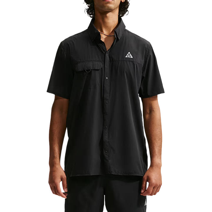 Nike Nike ACG Shirts Men's Black/Peak White Lapel Moderate