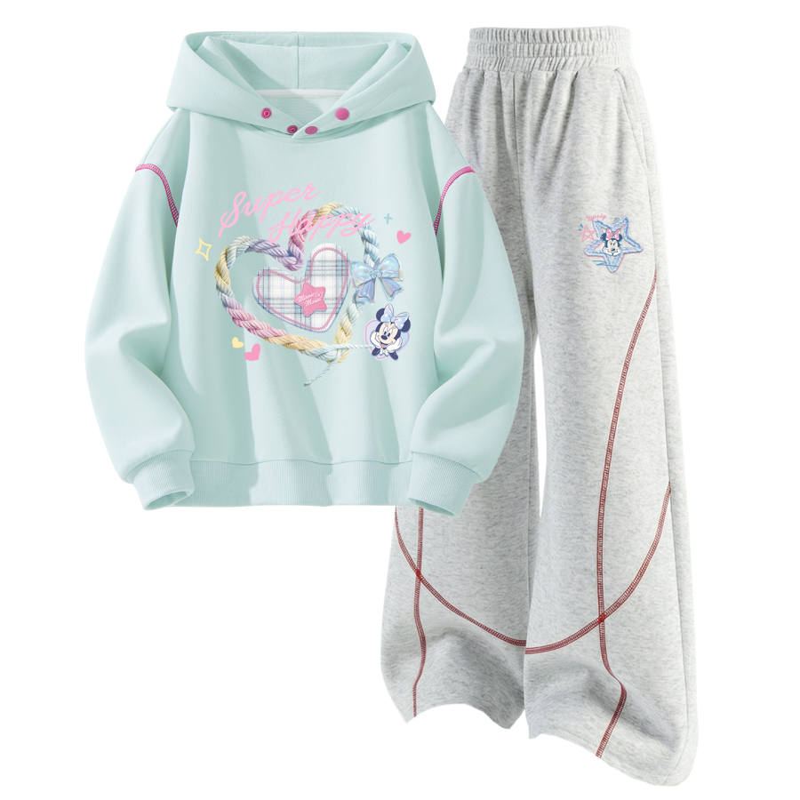 Disney Kids Casual Sportswear Hooded Non Detachable Moderate Stretch Breathable