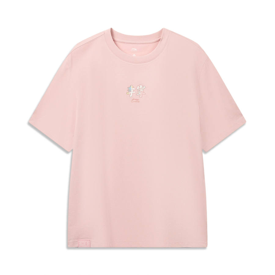 Li-Ning Li Ning Sports Life Collection T Shirts Men's Dust Sand Pink Crew Neck Moderate
