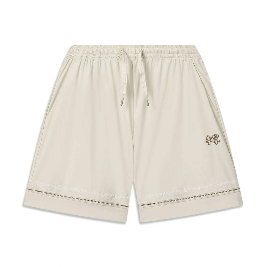 Li-Ning Li Ning Sports Life Collection Casual Shorts Women's Gravel White Gray Moderate