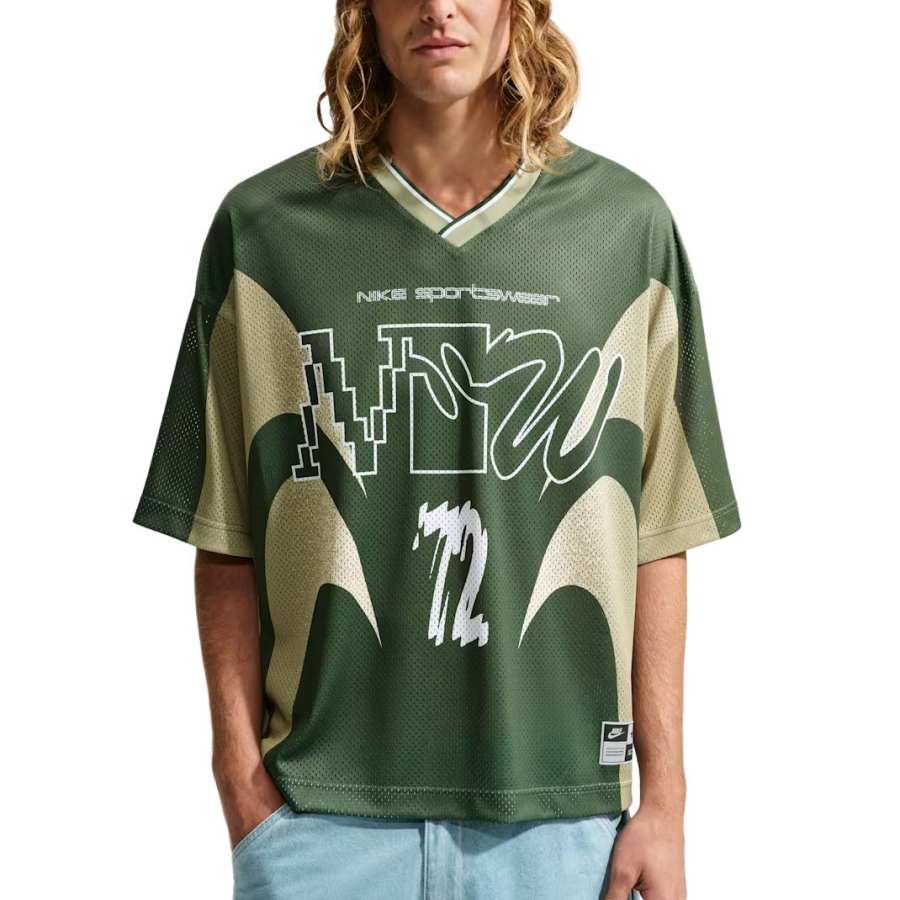 Nike Nike Sportswear T Shirts Unisex Fir Wood V Neck Moderate