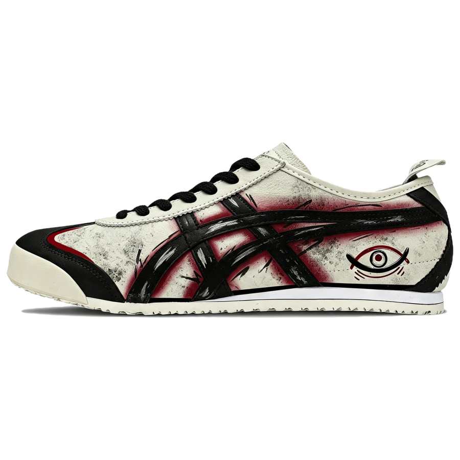 Onitsuka Tiger Mexico 66 Casual Shoes Unisex Low Top Ecru Black Red Color Block