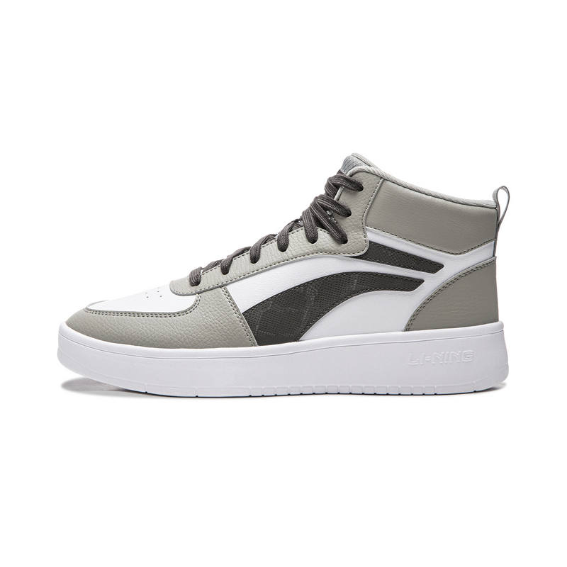 Li-Ning Li Ning Skateboard Shoes Men's High Top Lunar Surface Gray/Standard White/Obsidian Gray