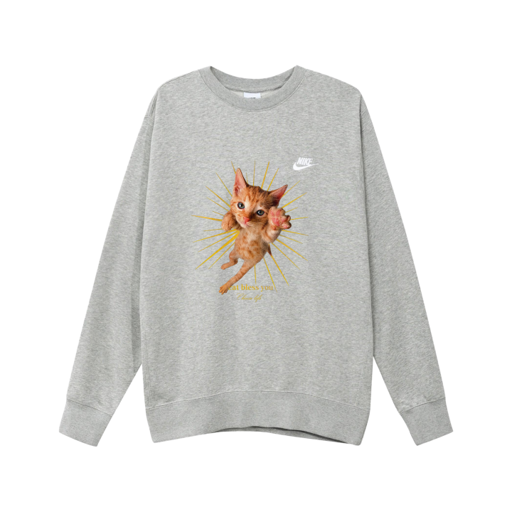 Nike Nike Sportswear Club Sweatshirts Unisex Light Gray Crew Neck Moderate