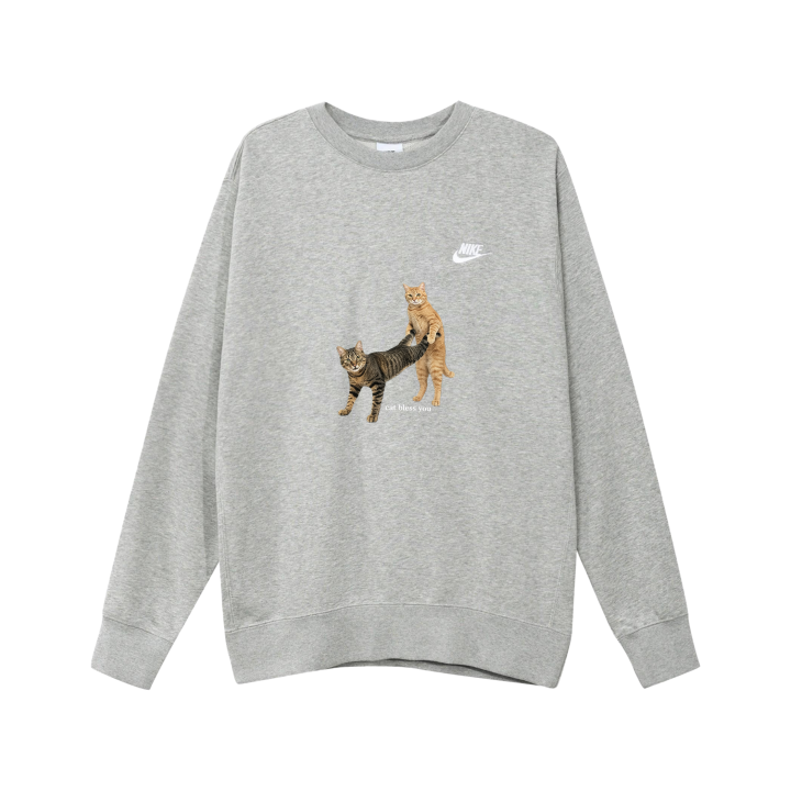 Nike Nike Sportswear Club Sweatshirts Unisex Light Gray Crew Neck Moderate