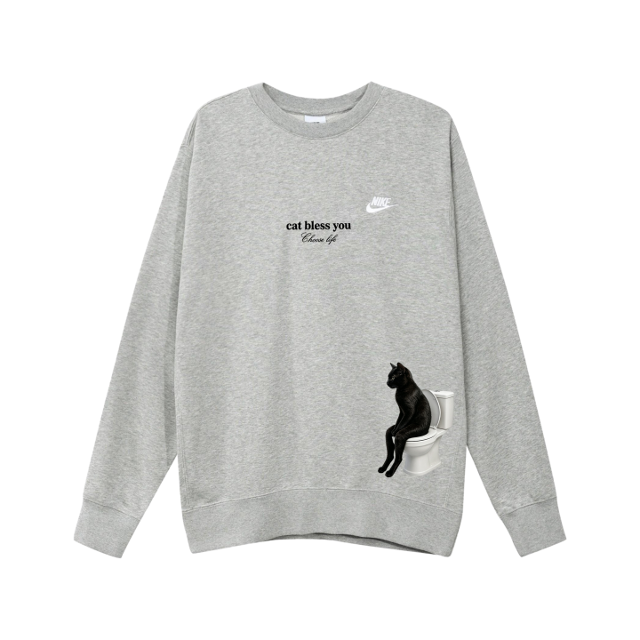 Nike Nike Sportswear Club Sweatshirts Unisex Light Gray Crew Neck Moderate