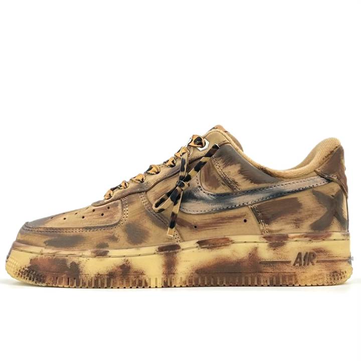Nike Nike Air Force 1 Skateboard Shoes Unisex Low Top Black/Brown/Yellow