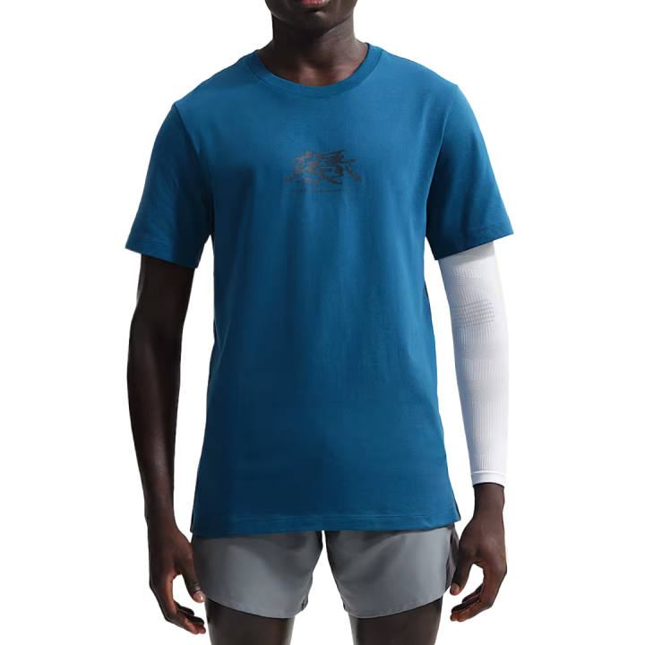 Nike Nike T Shirts Men's Court Blue Crew Neck Moderate