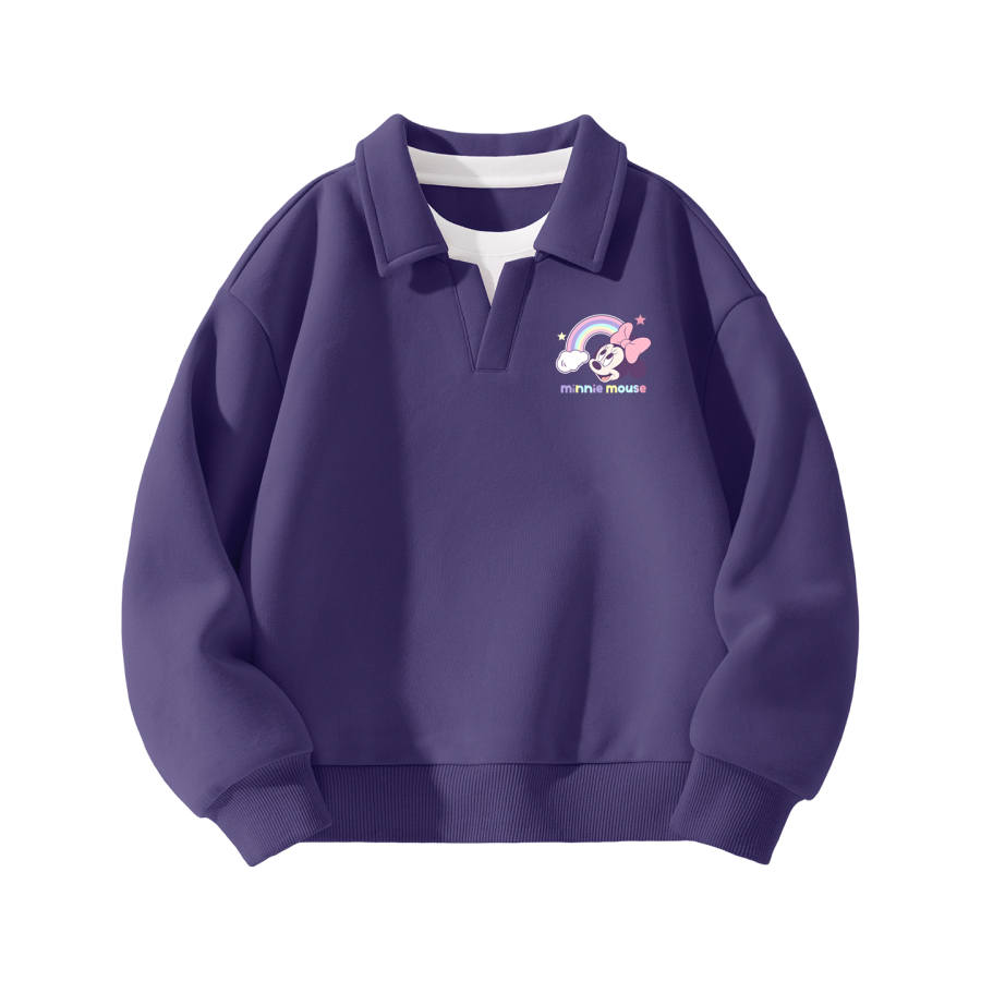 Disney Kids Sweatshirts Polo Collar Moderate Stretch