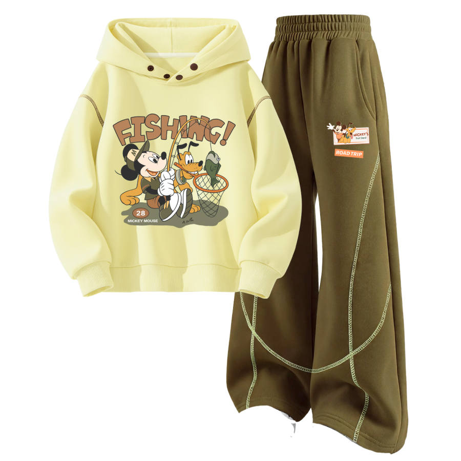 Disney Kids Casual Sportswear Hooded Non Detachable Moderate Stretch Breathable