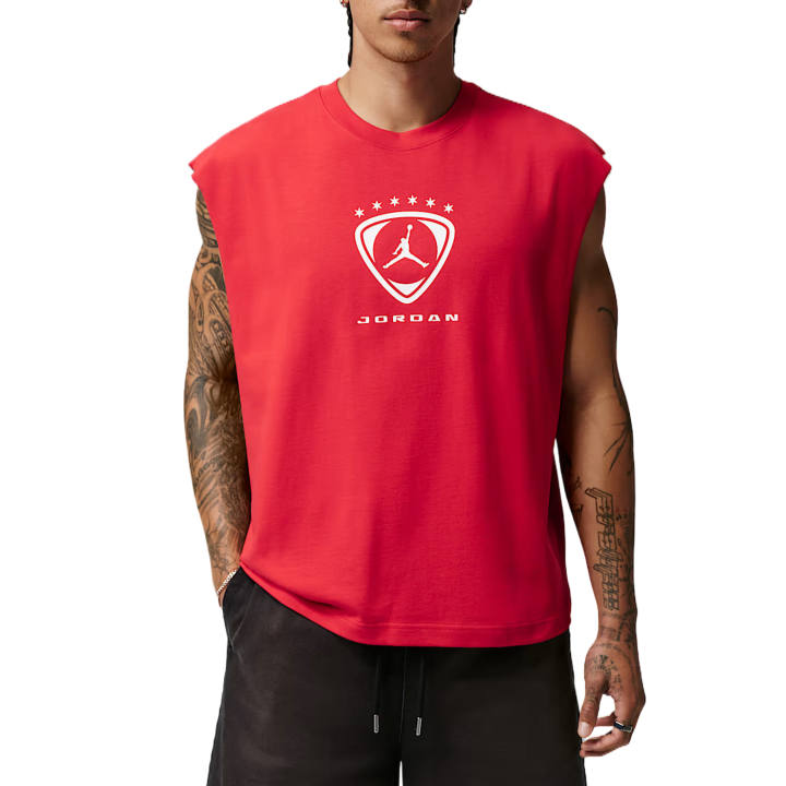 Jordan Jordan Brooklyn Tank Tops Men's University Red/White Crew Neck Moderate
