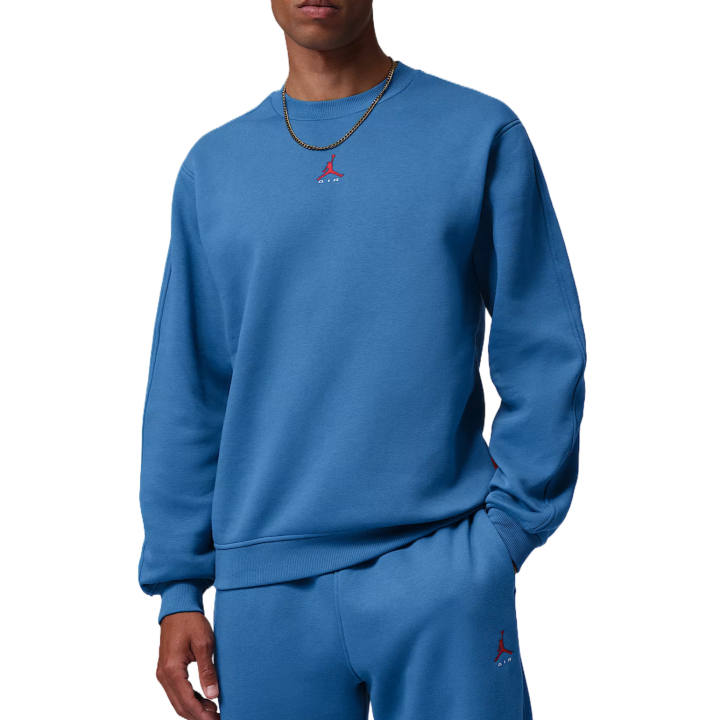 Jordan Jordan Brooklyn Sweatshirts Men's True Blue/University Red Crew Neck Moderate