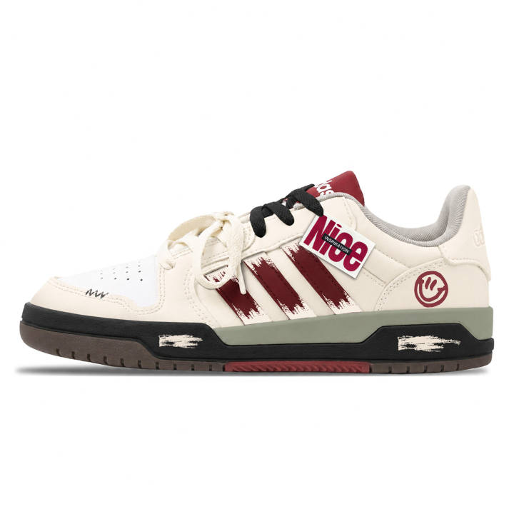 Adidas Adidas ENTRAP Skateboard Shoes Unisex Low Top Beige, Red, Black