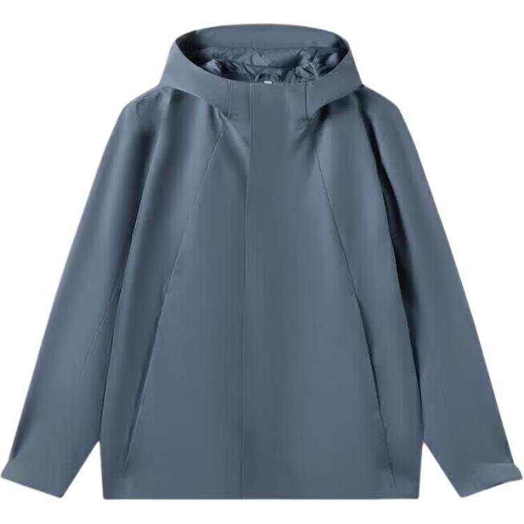Li-Ning Li Ning Outdoor CF Tracing Trench Coats Men's Ink Dyed Blue Hooded Non Detachable Thickened Straight Fit