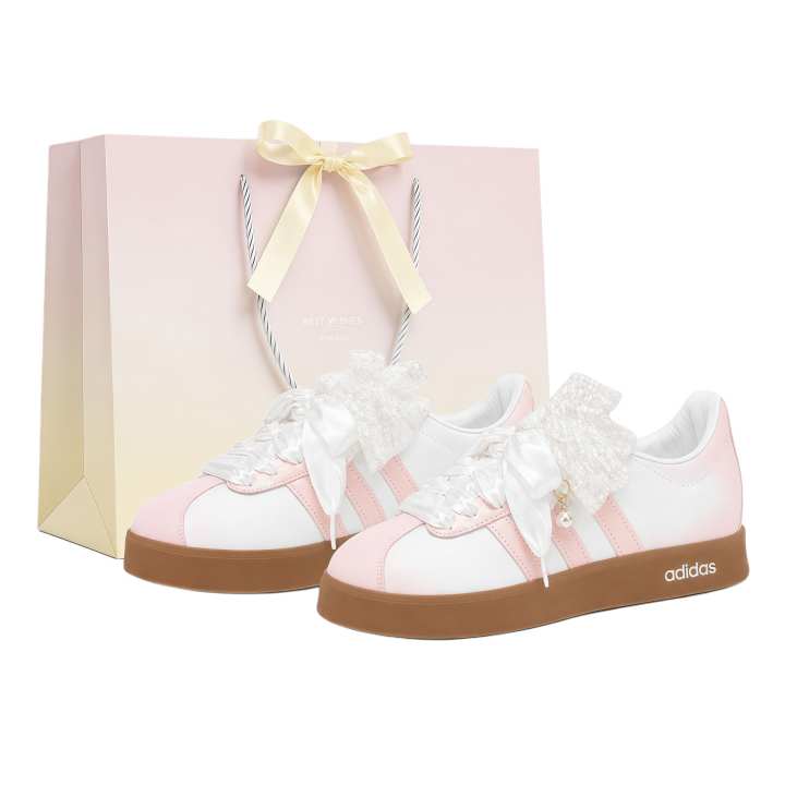Adidas Adidas VL COURT 2.0 German Army Trainers Unisex Low Top White, Brown, Pink, Multicolor