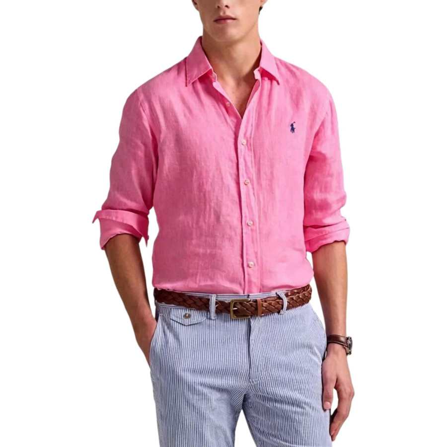 Polo Ralph Lauren Shirts Men's Pink Lapel Moderate