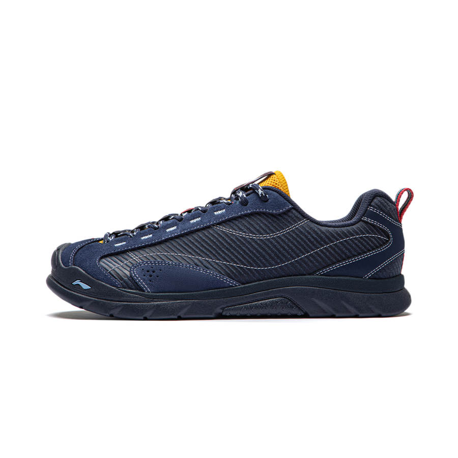 Li-Ning Li Ning Outdoor CF Tracing, Lin Yun 2 Mountaineering & Hiking Shoes Men's Low Top Navy Blue Color Block With Yellow & Red Accents