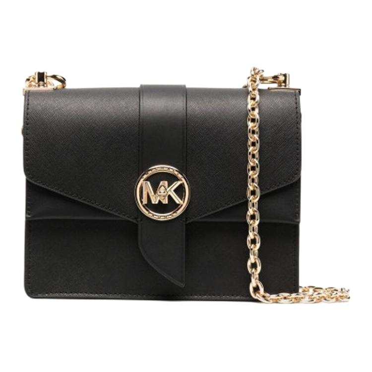 MICHAEL KORS Greenwich Saffiano Leather Shoulder Bag, Crossbody Bag Women's Black