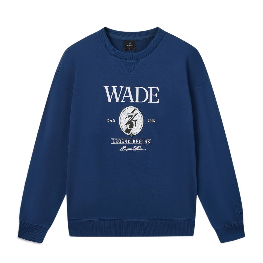 Li-Ning Li Ning Wade Sweatshirts Men's Deep Whale Blue Crew Neck Moderate Straight Fit