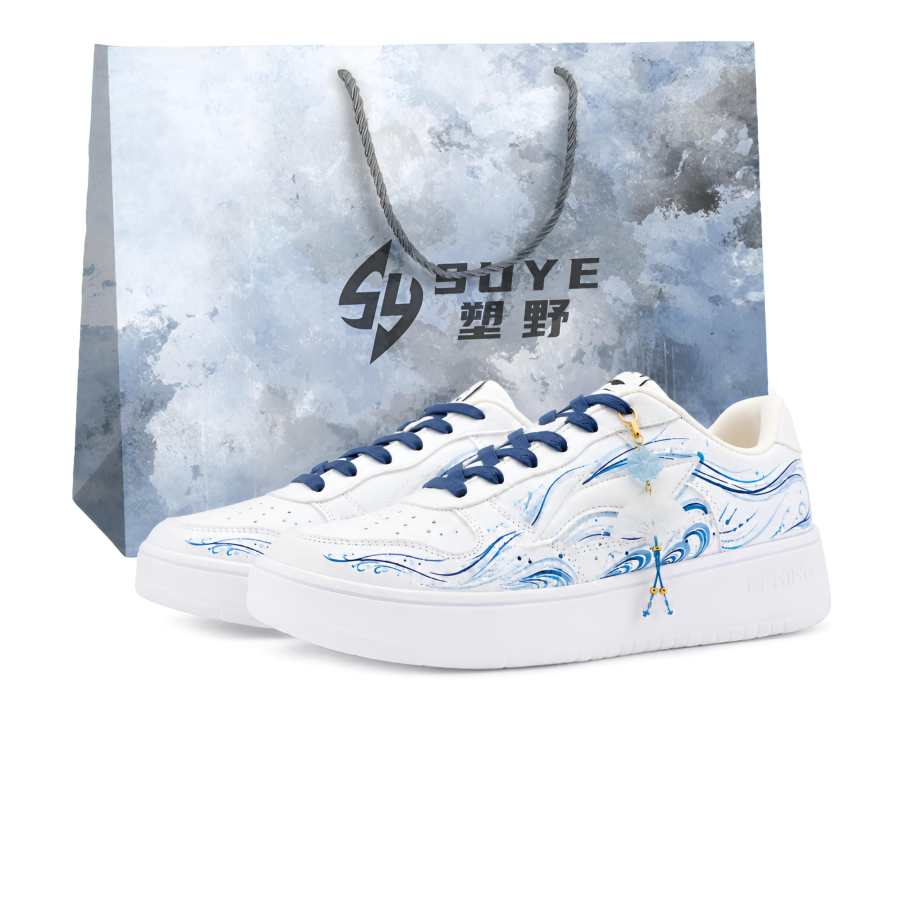 Li-Ning Li Ning Floating Boat Skateboard Shoes Women's Low Top Blue White Colorway