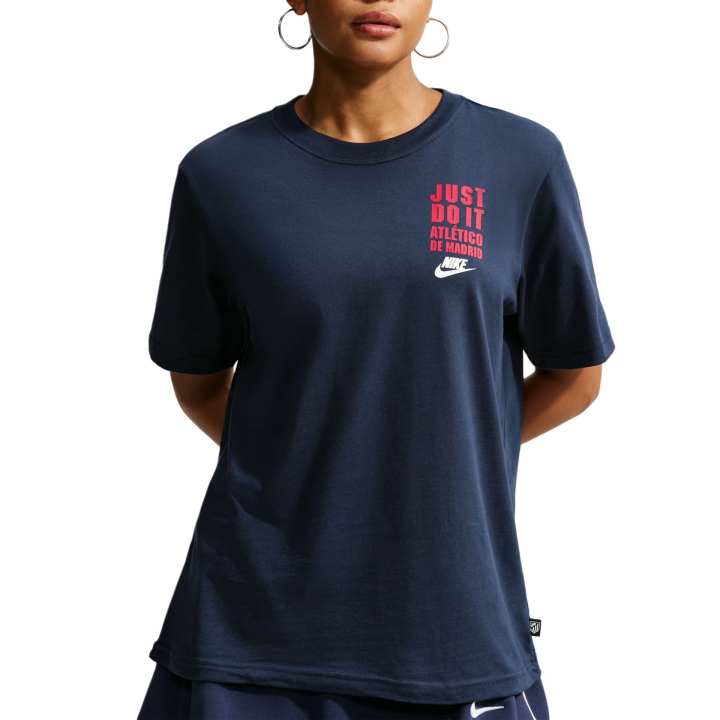 Nike Nike Atlético Madrid T Shirts Women's Obsidian Color Crew Neck Moderate