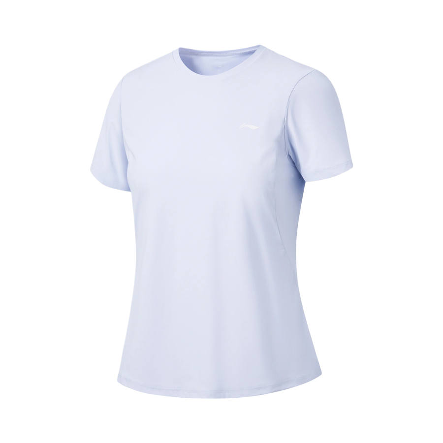 Li-Ning Li Ning Fitness Series T Shirts Women's Light Dusk Blue Crew Neck Moderate