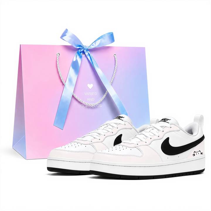 Nike Nike Court Borough Skateboard Shoes Women's Low Top White Pink Black
